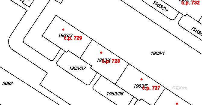 Rumburk 1 728, Rumburk na parcele st. 1963/4 v KÚ Rumburk, Katastrální mapa