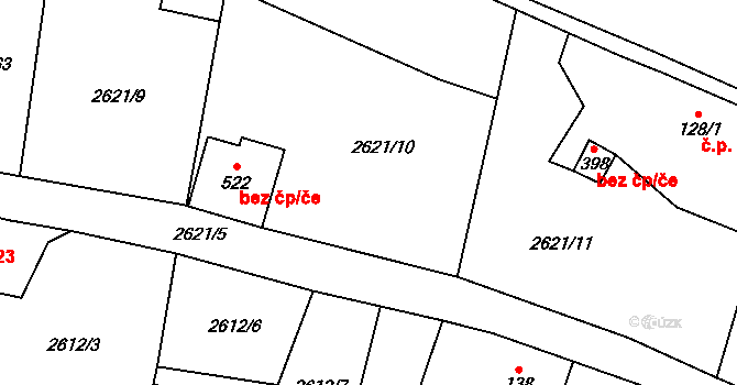 Ledce 42106320 na parcele st. 522 v KÚ Ledce u Plzně, Katastrální mapa