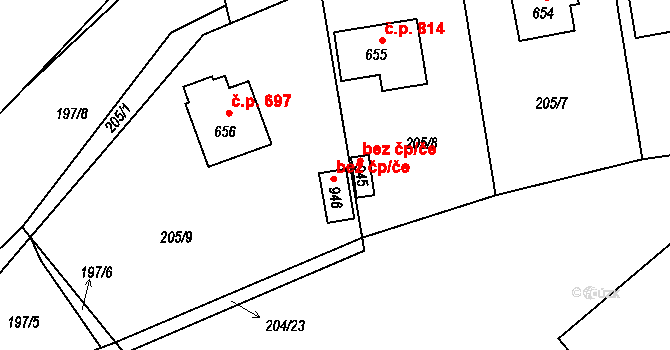 Blovice 46226320 na parcele st. 946 v KÚ Blovice, Katastrální mapa