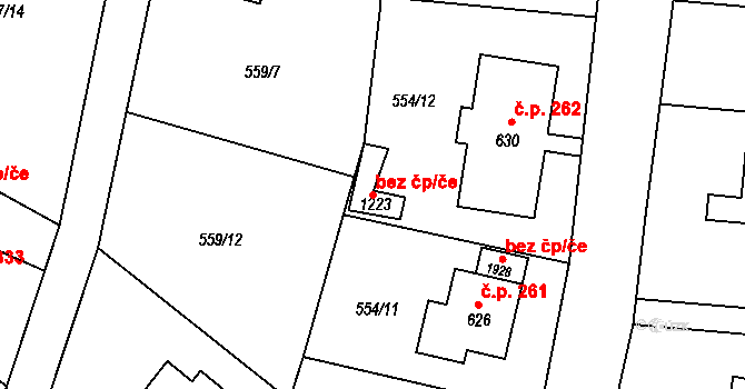 Broumov 46423320 na parcele st. 1223 v KÚ Broumov, Katastrální mapa