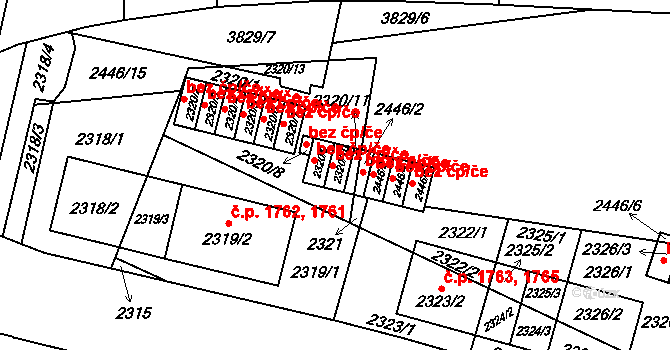 Praha 46828320 na parcele st. 2320/10 v KÚ Libeň, Katastrální mapa