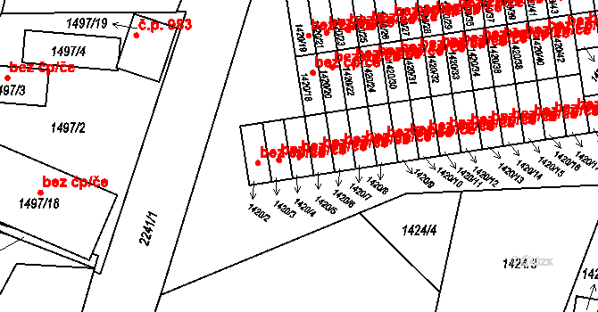 Jilemnice 49345320 na parcele st. 1420/4 v KÚ Jilemnice, Katastrální mapa