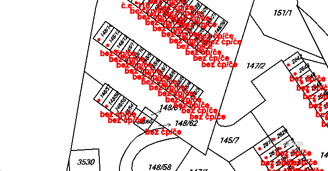 Brno 50484320 na parcele st. 148/6 v KÚ Slatina, Katastrální mapa