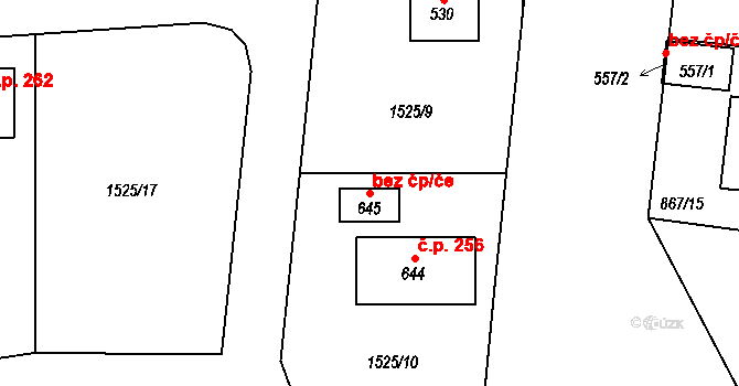 Otovice 89545320 na parcele st. 645 v KÚ Otovice u Karlových Var, Katastrální mapa