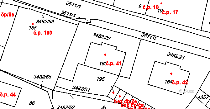 Kozojedy 41 na parcele st. 163 v KÚ Kozojedy u Kralovic, Katastrální mapa