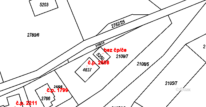 Rožnov pod Radhoštěm 104661321 na parcele st. 5250 v KÚ Rožnov pod Radhoštěm, Katastrální mapa