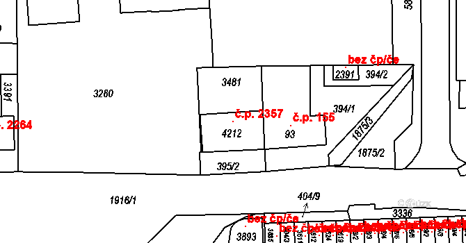 Předměstí 2357, Svitavy na parcele st. 4212 v KÚ Svitavy-předměstí, Katastrální mapa