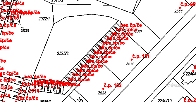 Příbram 107004321 na parcele st. 2525/23 v KÚ Příbram, Katastrální mapa