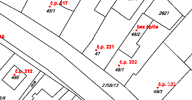Micmanice 221, Strachotice na parcele st. 47 v KÚ Micmanice, Katastrální mapa
