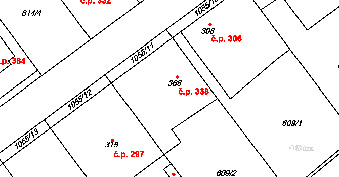 Kokory 338 na parcele st. 368 v KÚ Kokory, Katastrální mapa