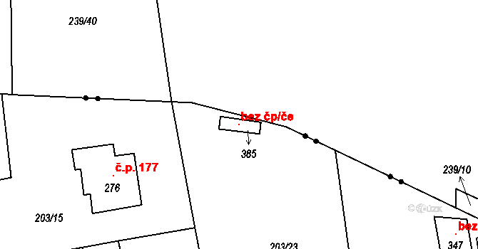 Liběšice 121416321 na parcele st. 385 v KÚ Liběšice u Litoměřic, Katastrální mapa