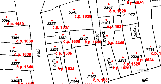 Jihlava 1630 na parcele st. 3346 v KÚ Jihlava, Katastrální mapa
