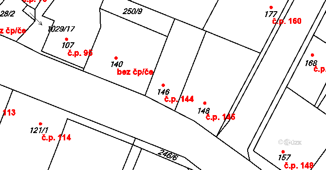 Černuc 144 na parcele st. 146 v KÚ Černuc, Katastrální mapa