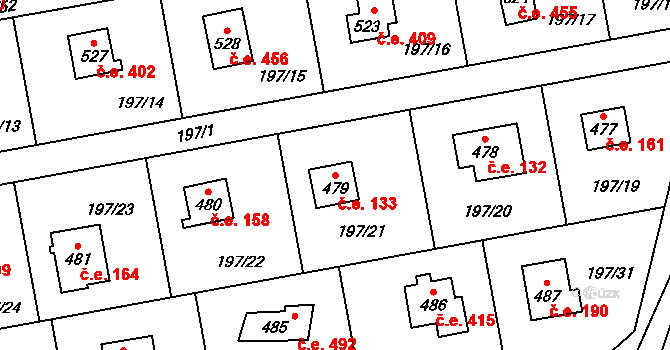 Kamenný Přívoz 133 na parcele st. 479 v KÚ Kamenný Přívoz, Katastrální mapa