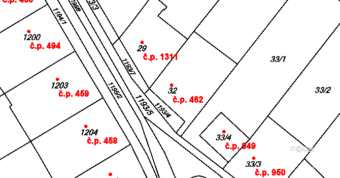 Svatobořice 462, Svatobořice-Mistřín na parcele st. 32 v KÚ Svatobořice, Katastrální mapa