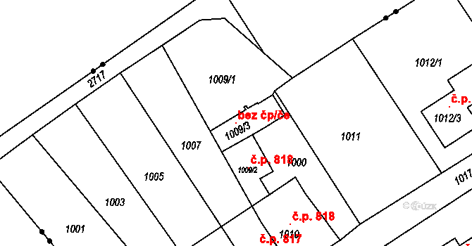 Šluknov 147543321 na parcele st. 1009/3 v KÚ Šluknov, Katastrální mapa