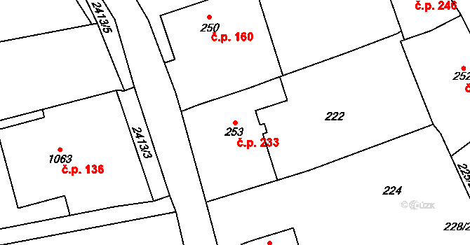 Cvikov II 233, Cvikov na parcele st. 253 v KÚ Cvikov, Katastrální mapa