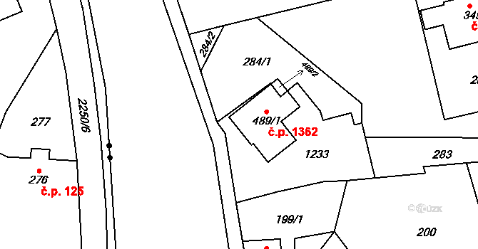 Hrabačov 731, Jilemnice na parcele st. 104 v KÚ Hrabačov, Katastrální mapa