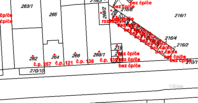 Řetenice 139, Teplice na parcele st. 268/1 v KÚ Teplice-Řetenice, Katastrální mapa
