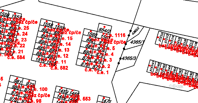 Řetenice 3, Teplice na parcele st. 875 v KÚ Teplice-Řetenice, Katastrální mapa