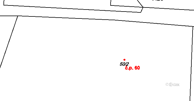 Loukov 60 na parcele st. 50/2 v KÚ Loukov u Mnichova Hradiště, Katastrální mapa