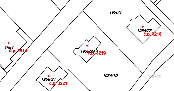 Varnsdorf 3219 na parcele st. 1956/24 v KÚ Varnsdorf, Katastrální mapa