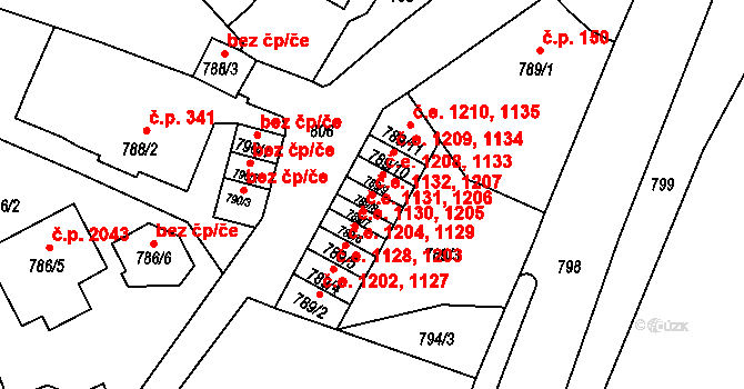 Děčín IV-Podmokly 1132,1207, Děčín na parcele st. 789/8 v KÚ Podmokly, Katastrální mapa
