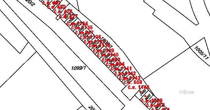 Náchod 884 na parcele st. 2988 v KÚ Náchod, Katastrální mapa