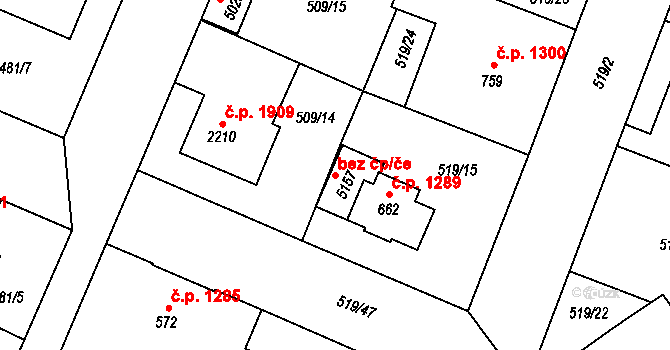 Ostrava 38169321 na parcele st. 5157 v KÚ Zábřeh-VŽ, Katastrální mapa