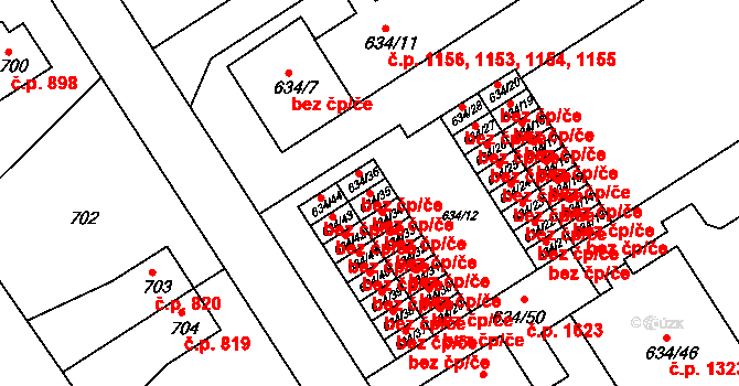 Rychnov nad Kněžnou 38482321 na parcele st. 634/35 v KÚ Rychnov nad Kněžnou, Katastrální mapa