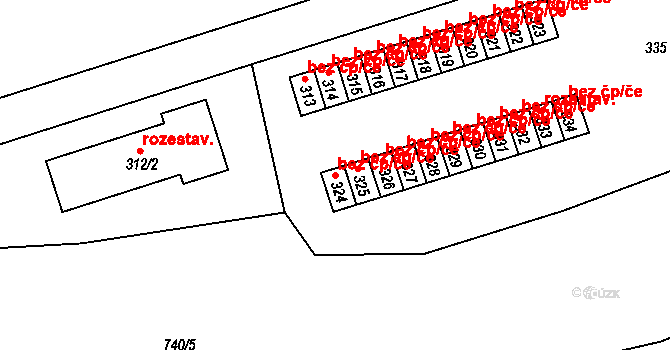 Žulová 38519321 na parcele st. 324 v KÚ Žulová, Katastrální mapa