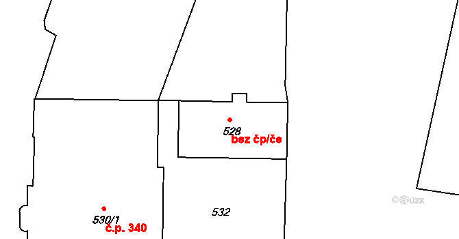 Děčín 40668321 na parcele st. 528 v KÚ Děčín, Katastrální mapa