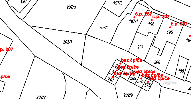 Verneřice 40717321 na parcele st. 521 v KÚ Verneřice, Katastrální mapa