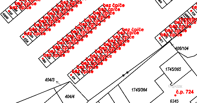 Třebíč 42074321 na parcele st. 410 v KÚ Týn u Třebíče, Katastrální mapa