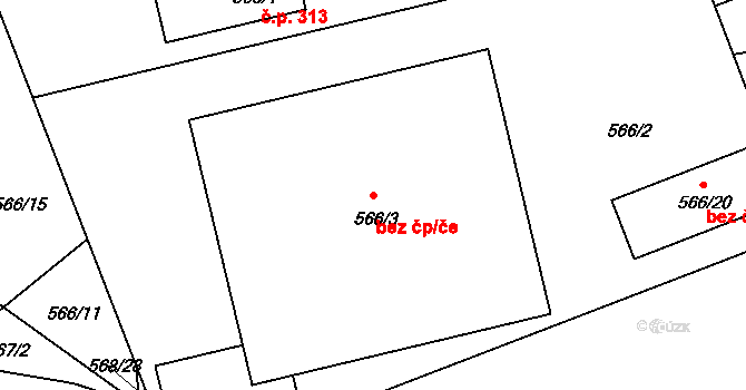 Tábor 42476321 na parcele st. 566/3 v KÚ Čekanice u Tábora, Katastrální mapa