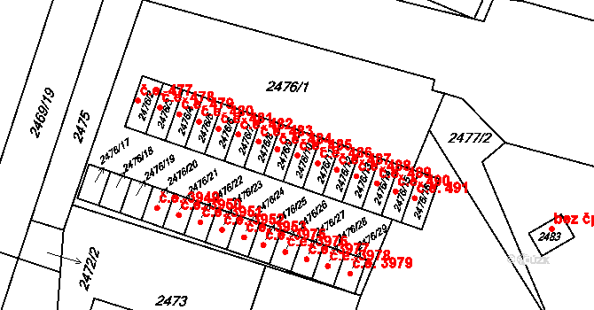 Šumbark 485,500, Havířov na parcele st. 2476/10 v KÚ Šumbark, Katastrální mapa