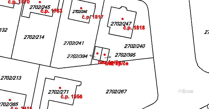 Opava 43185321 na parcele st. 2702/395 v KÚ Opava-Předměstí, Katastrální mapa