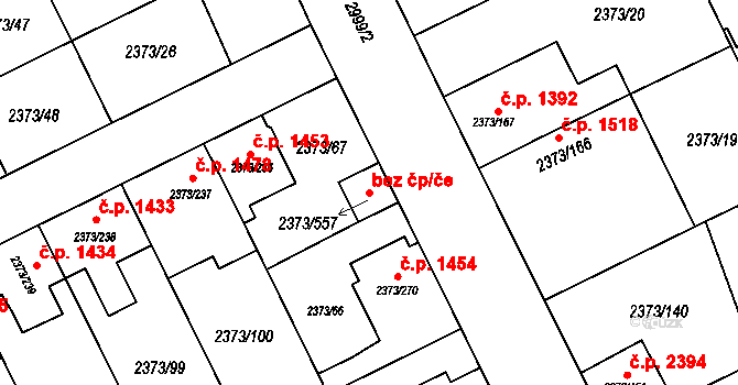 Opava 43807321 na parcele st. 2373/557 v KÚ Opava-Předměstí, Katastrální mapa