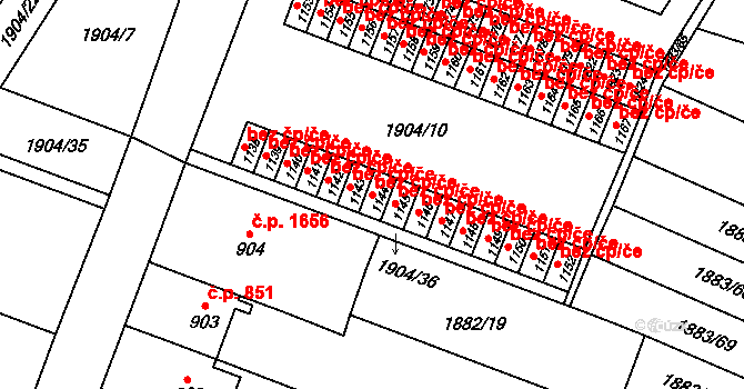 Opava 43813321 na parcele st. 1144 v KÚ Kateřinky u Opavy, Katastrální mapa