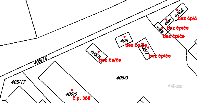 Český Těšín 43917321 na parcele st. 405/6 v KÚ Dolní Žukov, Katastrální mapa