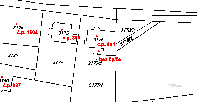 Sokolov 44377321 na parcele st. 3177/2 v KÚ Sokolov, Katastrální mapa