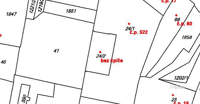 Staňkov 45245321 na parcele st. 24/2 v KÚ Staňkov-ves, Katastrální mapa