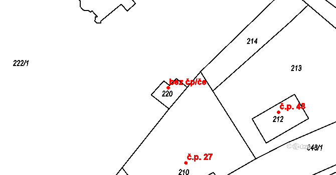 Provodín 45940321 na parcele st. 220 v KÚ Provodín, Katastrální mapa
