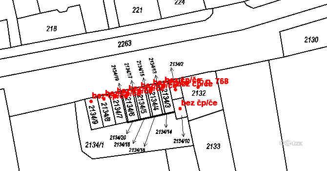 Krnov 46677321 na parcele st. 2134/3 v KÚ Opavské Předměstí, Katastrální mapa