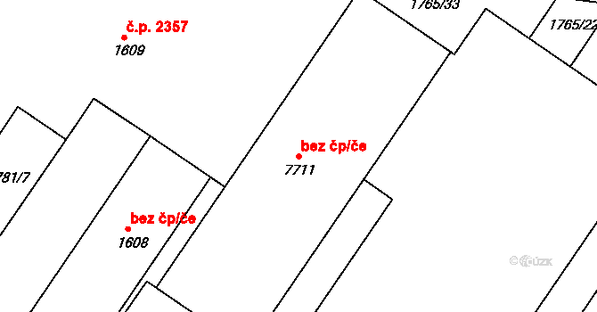 Kroměříž 48054321 na parcele st. 7711 v KÚ Kroměříž, Katastrální mapa