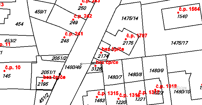Svitavy 48358321 na parcele st. 2174 v KÚ Svitavy-předměstí, Katastrální mapa