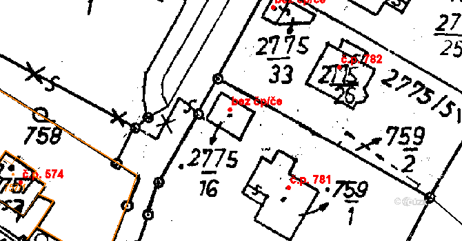 Rychnov u Jablonce nad Nisou 48671321 na parcele st. 2775/16 v KÚ Rychnov u Jablonce nad Nisou, Katastrální mapa