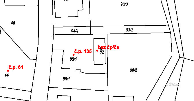 Petrovice u Karviné 49469321 na parcele st. 95/2 v KÚ Závada nad Olší, Katastrální mapa