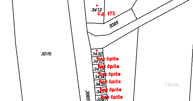 Vrchoslavice 49686321 na parcele st. 3430 v KÚ Vrchoslavice, Katastrální mapa
