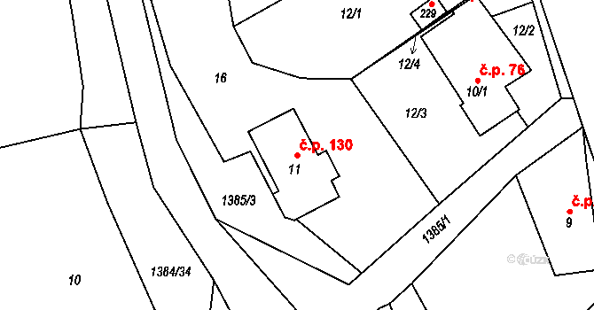 Horní Libchavy 130, Libchavy na parcele st. 11 v KÚ Horní Libchavy, Katastrální mapa